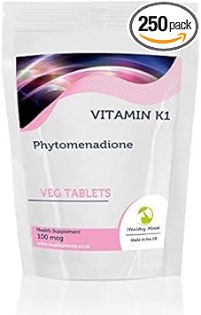 Vitamin K1 100Mcg Phytomenadione 250 Vegetarian Tablets Pills Health Food Supplements Nutrition Healthy Mood