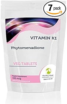Vitamin K1 100Mcg Phytomenadione Sample Pack 7 Vegetarian Tablets Pills Health Food Supplements Nutrition Healthy Mood