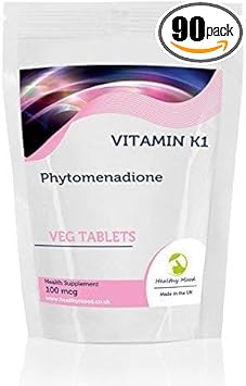 Vitamin K1 100Mcg Phytomenadione 90 Vegetarian Tablets Pills Health Food Supplements Nutrition Healthy Mood