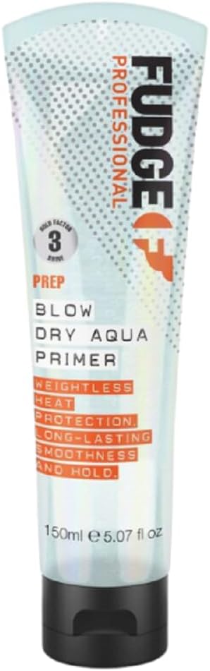 Fudge Professional Blow Dry Aqua Primer, Hyaluronic Acid, Heat Protection, Volumizing Results, 150 Ml