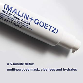 Malin + Goetz Detox Face Mask For Men & Women, 4 Oz. - 5-Minute Oxygenating Gel Mask, All Skin Types, Vitamins E & C, Hydrating Mask, Vegan & Cruelty Free