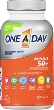 One A Day Women’S 50+ Multivitamins, Multivitamin For Women With Vitamin A, C, D, E And Zinc For Immune Health Support*, Calcium & More, 100 Count