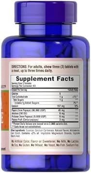 Puritan's Pride Papaya Enzyme-250 Chewables