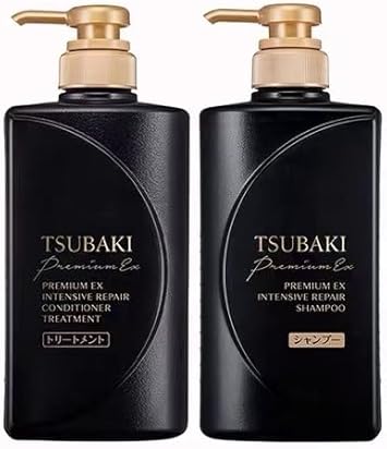 Shiseido Tsubaki Premium Shampoo And Conditioner Set - Deep Moisturiser And Repair For Smooth, Shiny Hair, 490 Ml X 2
