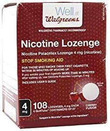 Walgreens Nicotine Lozenge, Cherry Flavor, 4Mg, 108 Count