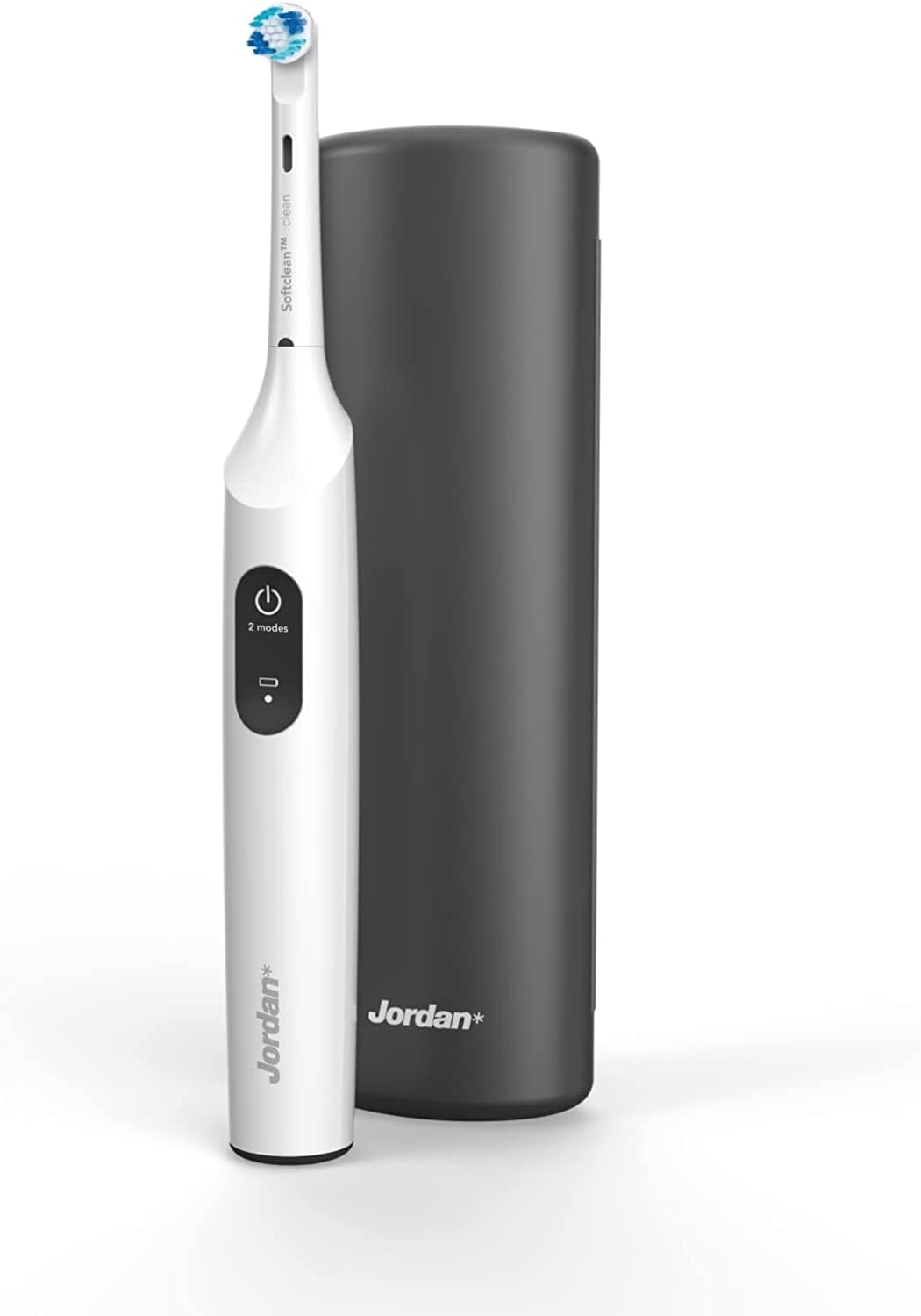 Jordan ® | Clean Smile Electric Toothbrush | Rechargeable Electric Toothbrush With Quick Charge, Long-Lasting Battery, Pressure Sensor, 2 Speed Modes | Includes Travel Case | Black