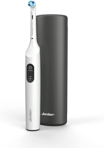 Jordan ® | Clean Smile Electric Toothbrush | Rechargeable Electric Toothbrush With Quick Charge, Long-Lasting Battery, Pressure Sensor, 2 Speed Modes | Includes Travel Case | Black