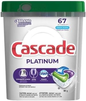 Cascade Platinum Dishwasher Detergent Pods, Fresh Scent - 67 Count Pack for Sparkling Clean Dishes : Health & Household