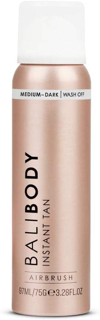 Bali Body Instant Tan Medium-Dark | Skin Perfecting Aerated Spray, Instantly Flawless Airbrushed Bronzed Finish | Soothing For All Skin Types | Vegan, Cruelty Free, Australian Made (97 Ml/3.28 Fl Oz)