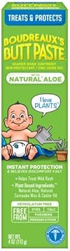 Boudreaux'S Butt Paste With Natural* Aloe Diaper Rash Cream, Ointment For Baby, 4 Oz Tube, 2 Pack