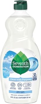 Seventh Generation Liquid Dish Soap, Free & Clear, Gentle on Sensitive Skin, 19 Fl Oz