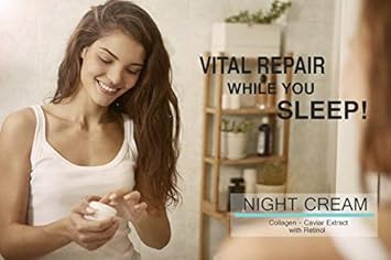 Night Cream With Collagen, Caviar Extract & Retinol - Repair And Moisturize Skin At Night - 4 Oz : Beauty & Personal Care