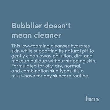 hers Clear Waters Hydrating Cleanser - Squalane Cleanser Face Wash Made for All Skin Types - Supports Skins Natural pH - Contains Hyaluronic Acid, Squalane, and Green Tea Extract - 2 Pack : Beauty & Personal Care