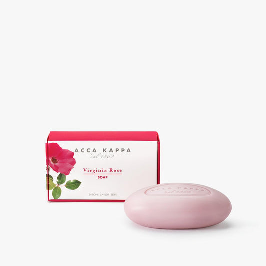 Acca Kappa Virginia Rose Vegetable Soap Bar 150 G Moisturizing Triple-Milled Cleanser For Men And Women