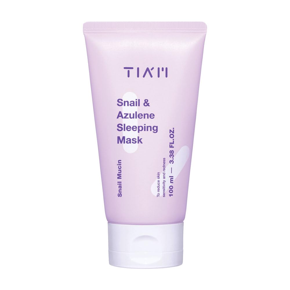 Tiam Snail & Azulene Sleeping Mask, 92% Snail Mucin Cream, For Dry, Sensitive Skin, Repair Damaged Skin, Not Tested On Animals (100Ml / 3.38Fl Oz)