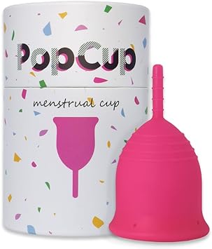 Pop Menstrual Cup | Reusable Period Cup | Medical-Grade Silicone | Tampon, Pad, and Cup Alternative (Large Cup, Pink)