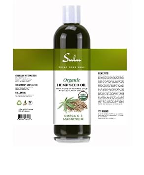 SULU ORGANICS 64 fl.oz USDA Organic Unrefined Cold pressed Hemp Seed Oil : Beauty & Personal Care