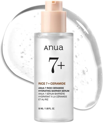 Anua 7 Rice Ceramide Hydrating Barrier Serum, Hydrating Serum For Face, Rice Water, Hyaluronic Acid, Niacinamide, Non Comedogenic, Glass Skin, Korean Skin Care, 50Ml/1.69Fl.Oz