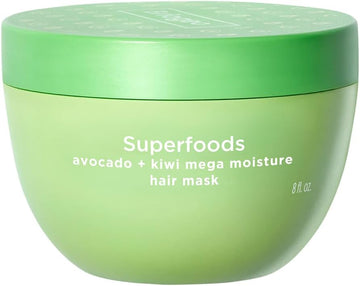 Briogeo Superfoods Avocado + Kiwi Mega Moisture Mask, Protein-Free, Deep Hydration, Enhance Shine, Vegan, Phalate & Paraben-Free - 240Ml
