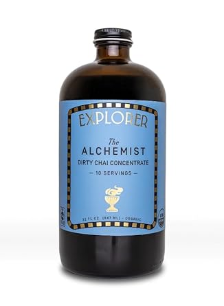 Explorer Organic Chai Tea Concentrate, Alchemist Dirty Spiced, Drink Iced Or Hot, 32 Fl Oz, Makes 8 Cups