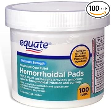 Equate - Hygienic Cleansing Pads, Hemorrhoidal Vaginal Medicated Pads,