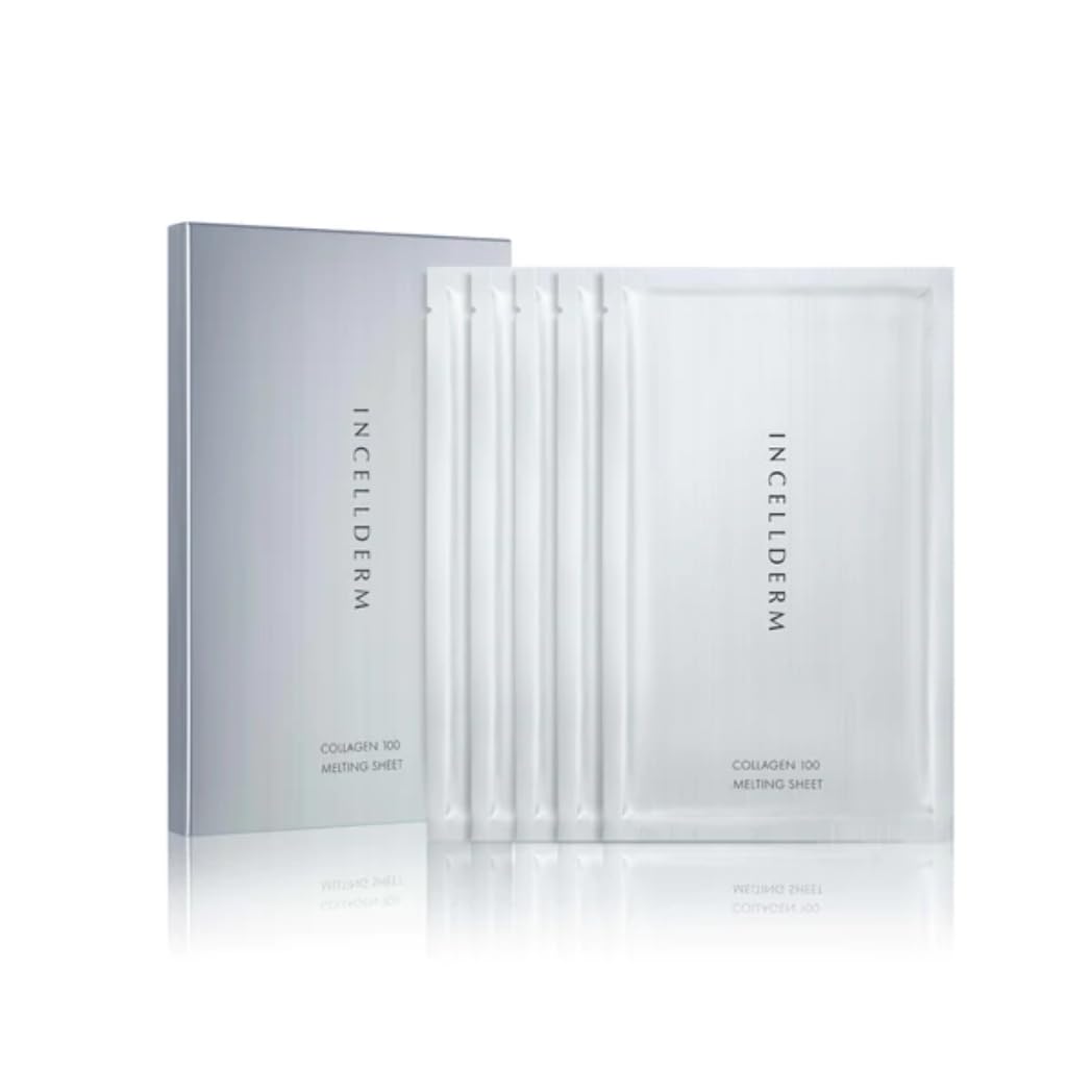 Incellderm Collagen 100 Melting Sheet 2.5G 5Ea, Korean Moisturizing Skincare, Hydrating Face Masks, Anti-Aging