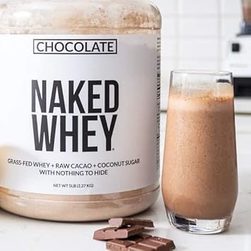 Naked Whey 1LB - All Natural Grass Fed Whey Protein Powder, Organic Chocolate, and Coconut Sugar - No GMO, No Soy, and Gluten Free, Aid Growth and Recovery - 12 Servings : Health & Household