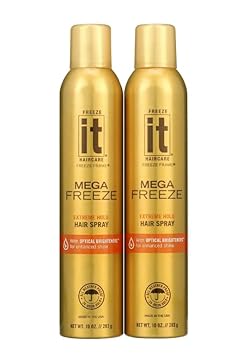 F'Reeze It Mega Free~Ze Hair Spray, Extreme Hold,10 Oz, (2 Count)