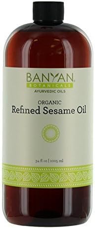 Banyan Botanicals Refined Sesame Oil - USDA Organic, 34 oz - Unscented