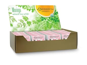 Davidson'S Organics, Moringa Strawberry Rose, 100-Count Individually Wrapped Tea Bags