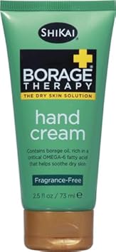 ShiKai Borage Therapy Hand Cream (2.5 oz) | Fragrance Free Moisturizer for Hands & Body | Fast Relief Lotion for Dry Skin | With Oatmeal & Shea