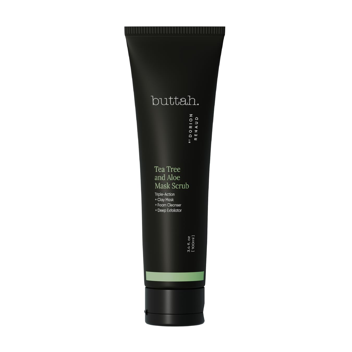 Buttah Skin By Dorion Renaud Tea Tree & Aloe Exfoliating Scrub 3Oz - Multi-Tasking Cleanser - Tea Tree Oil & Kaolin Clay Treatment - Naturally Based Skin Care For Men & Women - Black-Owned Skincare