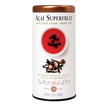 The Republic Of Tea Acai Superfruit Green Tea Full-Leaf Tea, 3.5 Ounces / 50-60 Cups