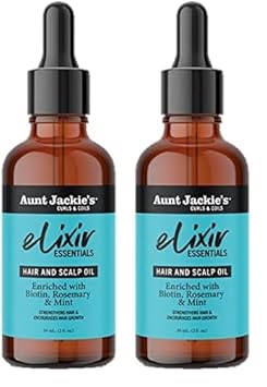 Aunt Jackie'S Elixir Essentials Hair & Scalp Oil Enriched With Biotin, Rosemary & Mint, Nourishes, Thickens & Supports Hair Growth, 2 Oz (Pack Of 2)