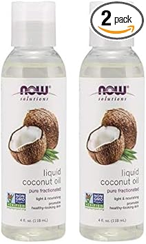 Now Solutions, Liquid Coconut Oil, Light And Nourishing, Promotes Healthy-Looking Skin And Hair, 4-Ounce (Pack Of 2)
