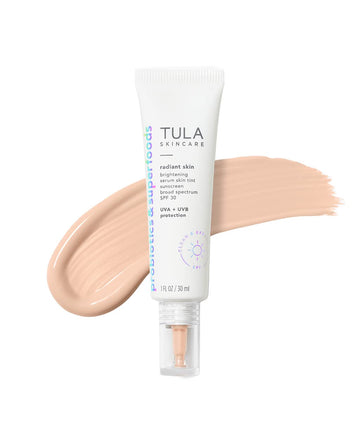 Tula Skin Care Radiant Skin Brightening Serum Skin Tint Spf-Facial Sunscreen Provides Broad Spectrum Spf 30 Protection, Tinted, Serum-Light Formula Brightens And Evens Skin-Shade 03, 1.0 Fl Oz