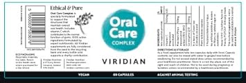Viridian - Oral Care Complex - 60 Caps | Contributes To Overall Oral Health, Normal Function Of Gums & Teeth | With Vitamin C & Co-Enzyme Q10 | Nutritionist Formulated