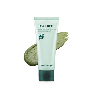 Papa Recipe Tea Tree Control Mud Cream Mask, Hydrating Wash Off Pack, Pore Cleansing Exfoliator, Blackheads & Sensitive Skin, Korean Skincare For Men And Women 100Ml, 4.94 Oz