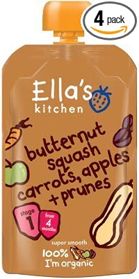 Ella'S Kitchen - Stage 1 Baby Food - Butternut Squash, Carrots, Apples & Prunes - 120G (Pack Of 4)