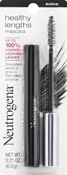 Neutrogena Healthy Lengths Mascara for Stronger, Longer Lashes, Clump-, Smudge- and Flake-Free Mascara with Olive Oil, Vitamin E and Rice Protein, Black 02,.21 oz