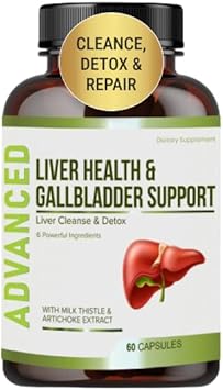 Liver Health Formula And Gallbladder Support-Liver Cleanse Detox & Repair To Support Liver Renew With Artichoke Extract, Milk Thistle, Dandelion Leaf. Liver Detox Supplements For Liver Support