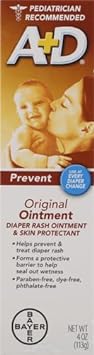 A+D Original Diaper Rash Ointment, Baby Skin Protectant With Lanolin and Petrolatum, Seals Out Wetness, Helps Prevent Diaper Rash, 4 Ounce Tube