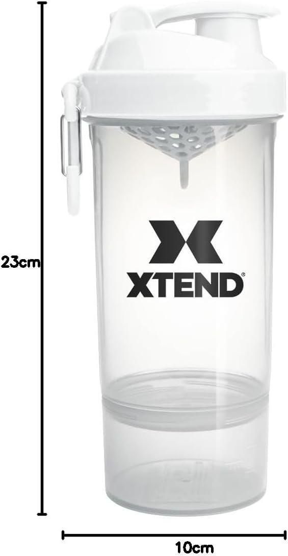 Cellucor XTEND Protein Shaker Bottle - 800ml Capacity - Leakproof Lid - Carabiner Clip - Storage Compartment - BPA and DEHP Free : Amazon.co.uk: Health & Personal Care