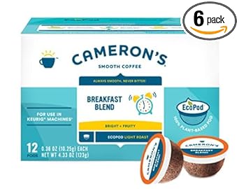 Cameron's Coffee Single Serve Pods, Breakfast Blend, 12 Count (Pack of 6)