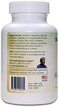 Dr. Clark Cascara Sagrada Herbal Laxative, 425Mg, 100 Gelatin Capsules : Health & Household