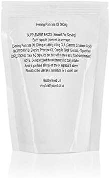 Evening Primrose Oil 500mg Oenothera Gamma Linolenic Acid Dietary Supplement 90 Capsules for Breast Pain, PMS, Osteoporosis, Eczema, Psoriasis, Acne :Health & Personal Care