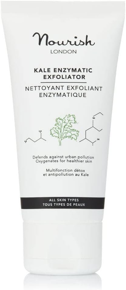 Nourish London Kale Enzymatic Facial Exfoliator 50Ml | Contains Pomegranate Enzymes & Jojoba Beads | 100% Vegan | Alcohol-Free | Cruelty-Free | Multi Award Winner