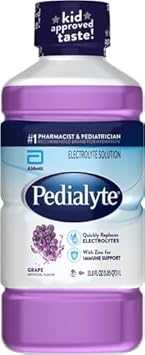 Pedialyte Electrolyte Solution, Grape, Hydration Drink, 1 Liter (Pack Of 4)