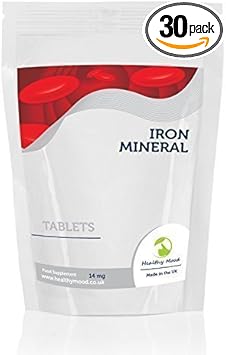 Iron Mineral 14 mg 30 Tablets Quality Products Nutrition Health Food Supplements HEALTHY MOOD UK Quality Nutrients