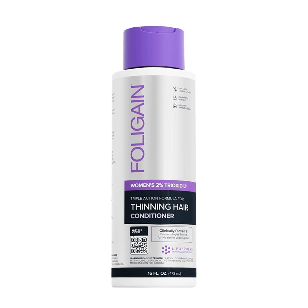 Foligain Triple Action Conditioner For Thinning Hair For Women With 2% Trioxidil | Hair Stimulating Volumizing Conditioner (16Oz) (15244) : Beauty & Personal Care